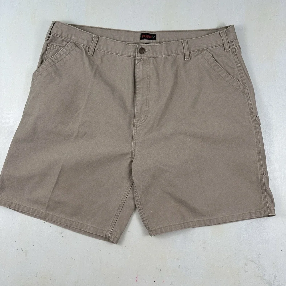 Vintage Wolverine Carpenter Shorts‎ Mens Actual 42 X 9 Beige Heavyweight Canvas